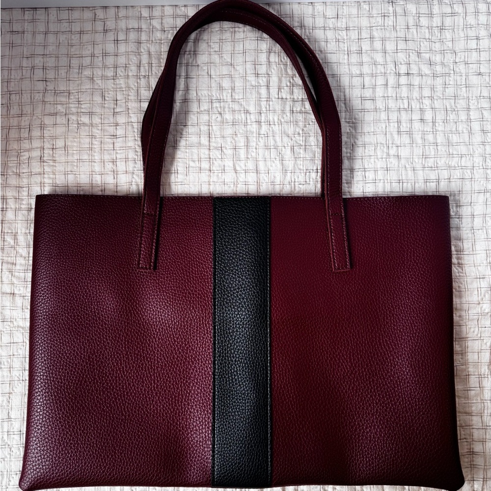 Vince Camuto Deep Red Textured Leather